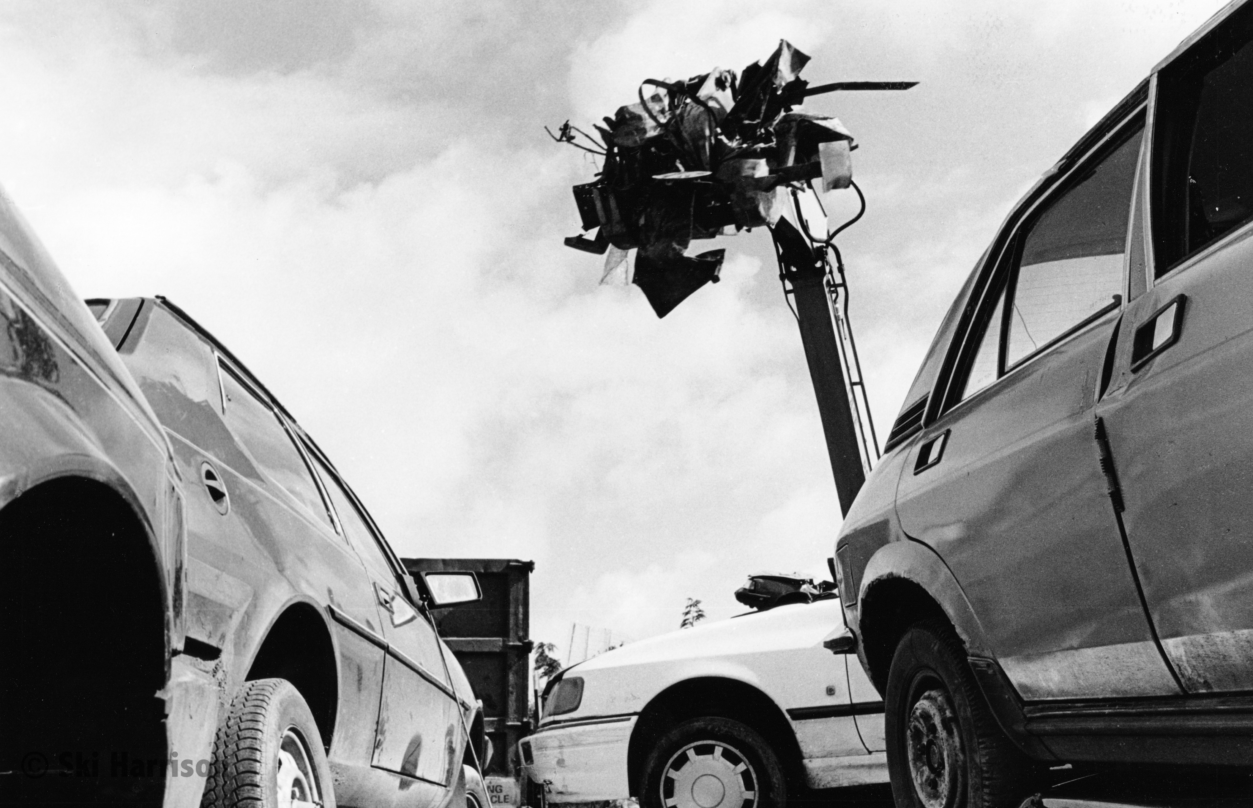 CS08 - Crushed cars being loaded onto Nick Way’s lorry. Longlands, 2000
