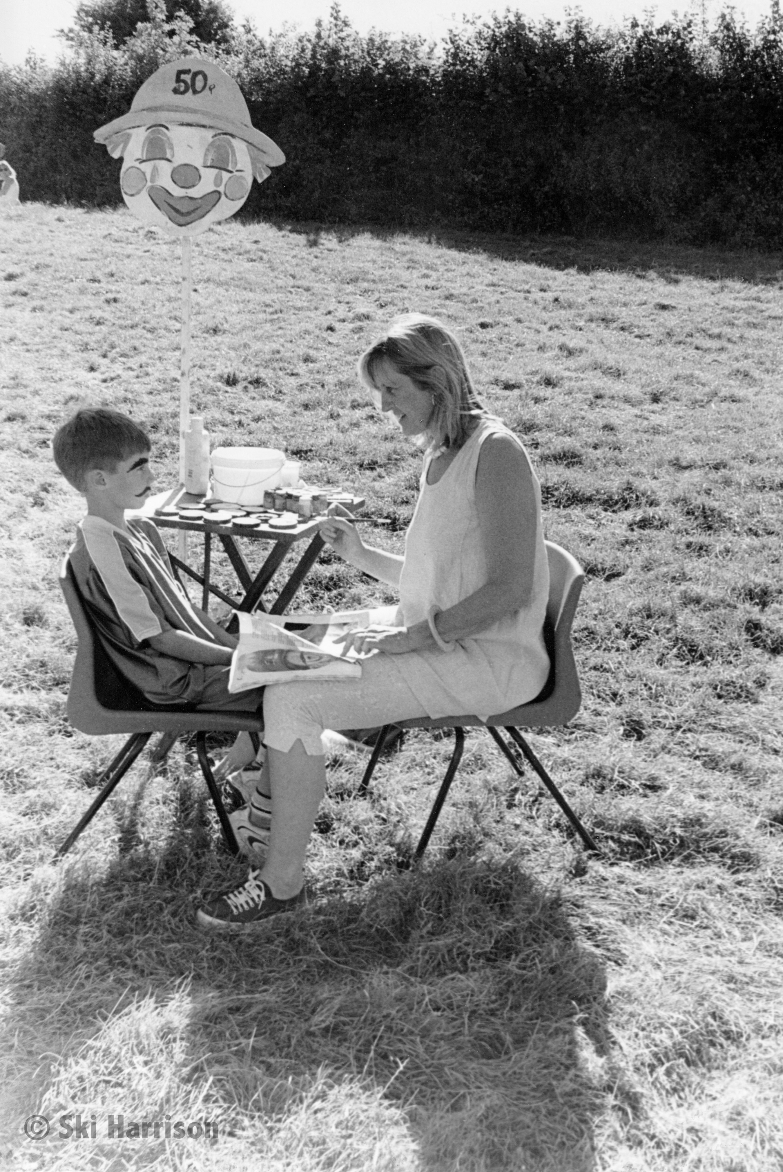 CS53 - Jilly Sutton face painting. Cornworthy Pig Roast, 1999