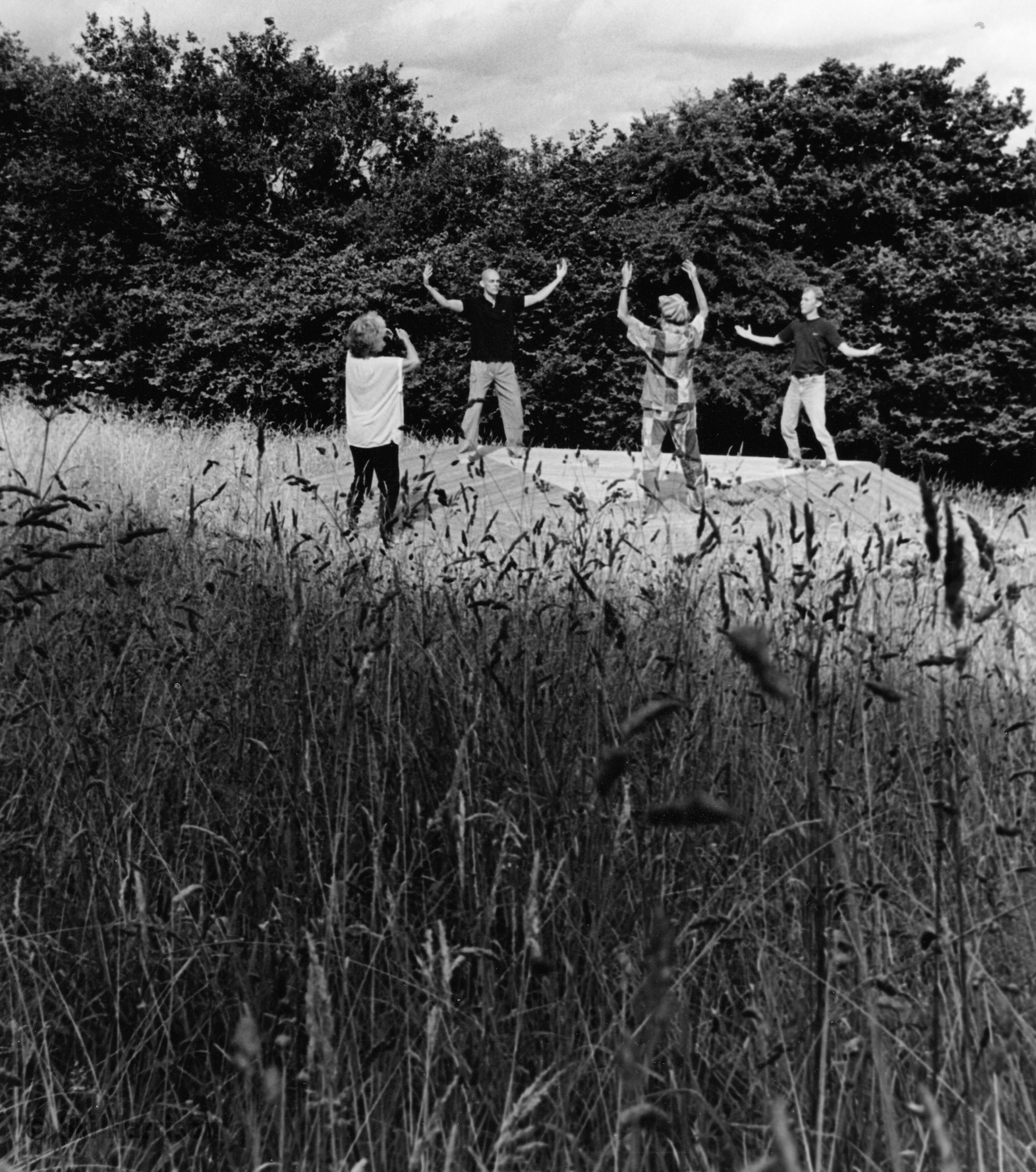 CS51 - Qi Gong class led by Greg Cutler. L-R Rosemary Greg, Ian, and Jan. Rowden, 2000