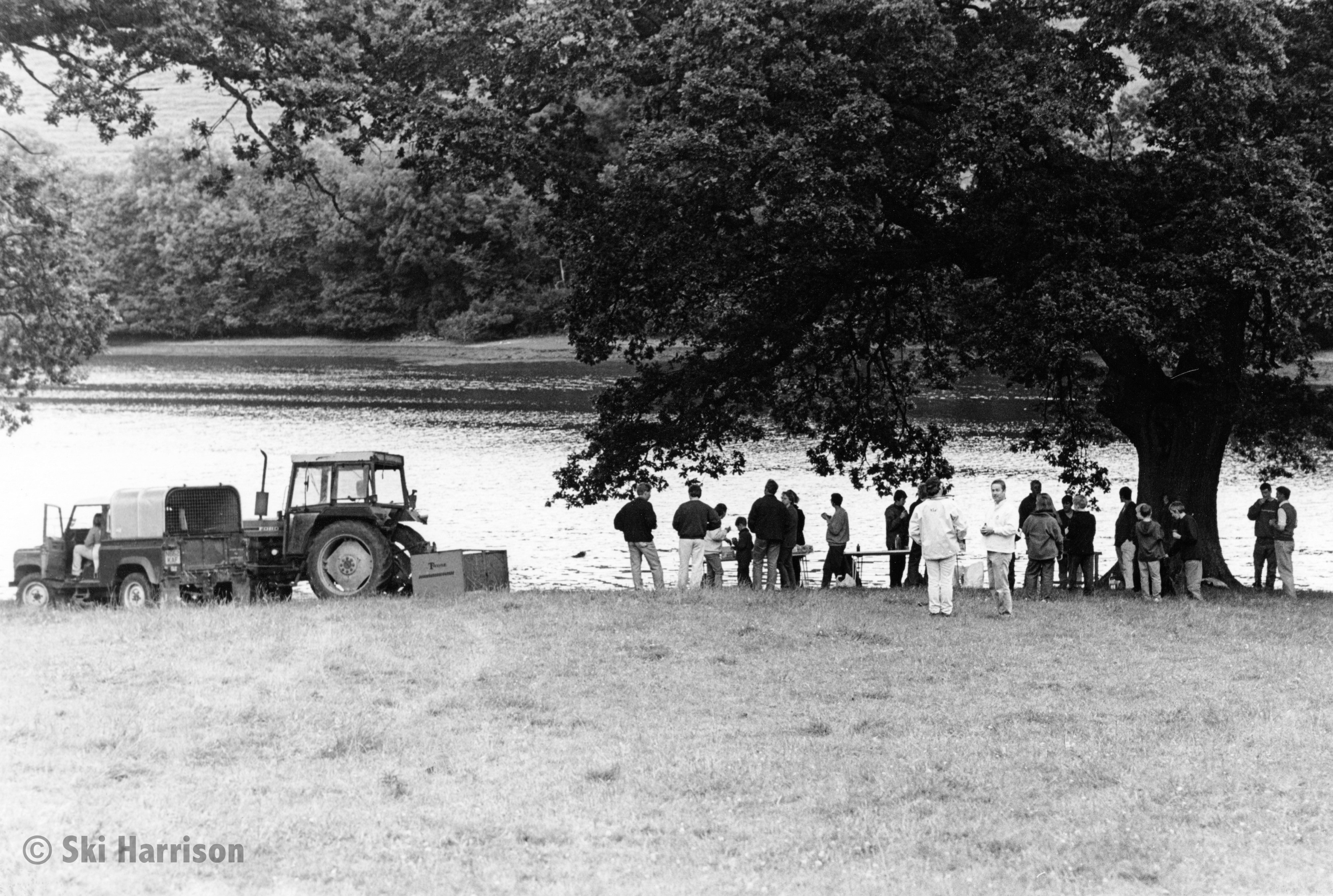 CS56 - Youth Club Barbecue. Leaders of the club, Rose and Jim O'Brien, cooking. 2000