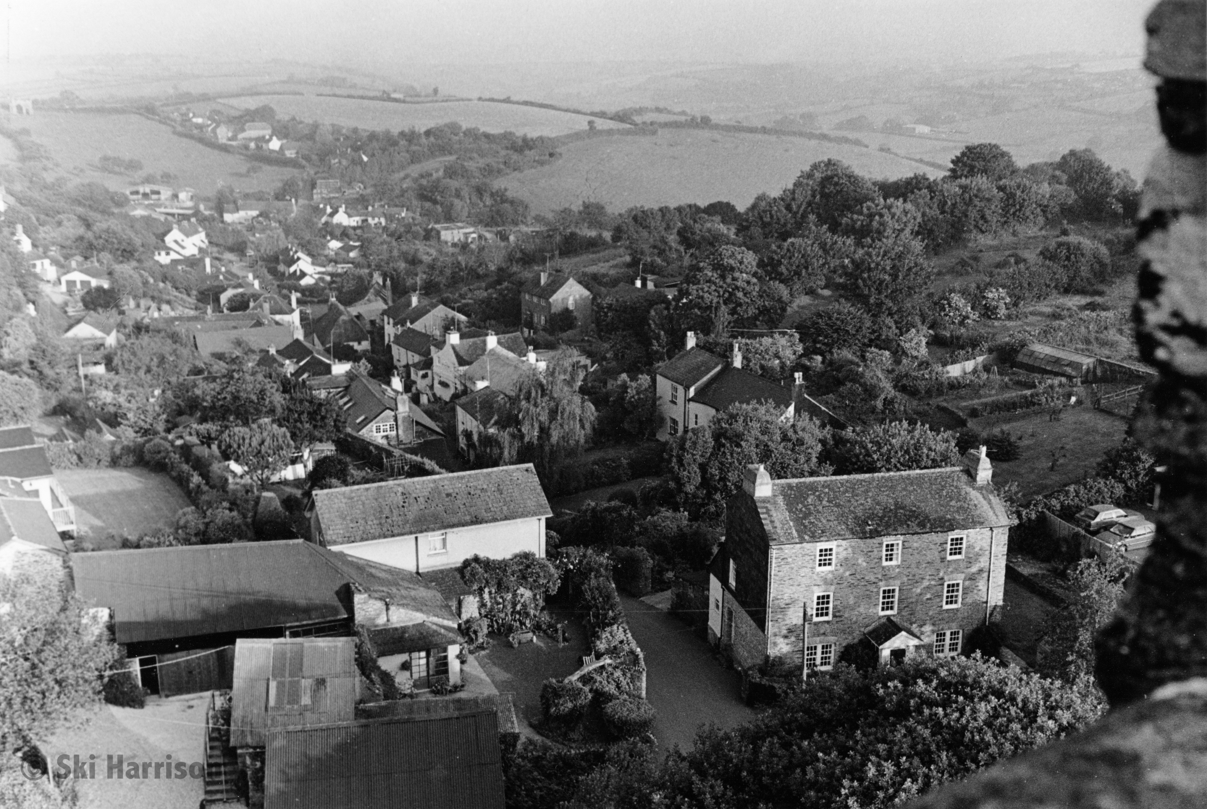 CS71 - Cornworthy Village from the Church Tower. 2000