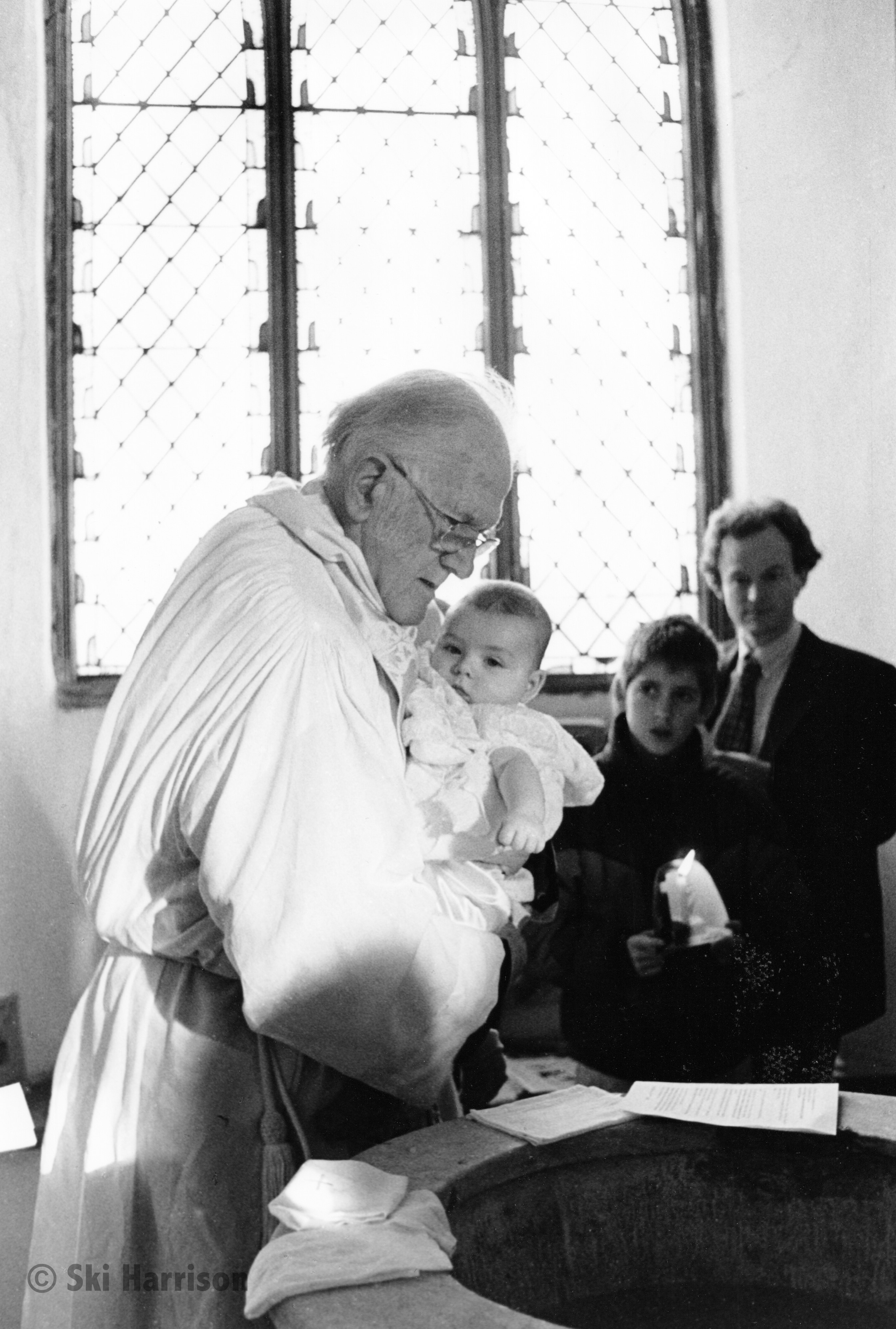 CS90 - Baptism of Joshua Taylor by the Rev Anthony Cardale. St Peter's Church, 2000
